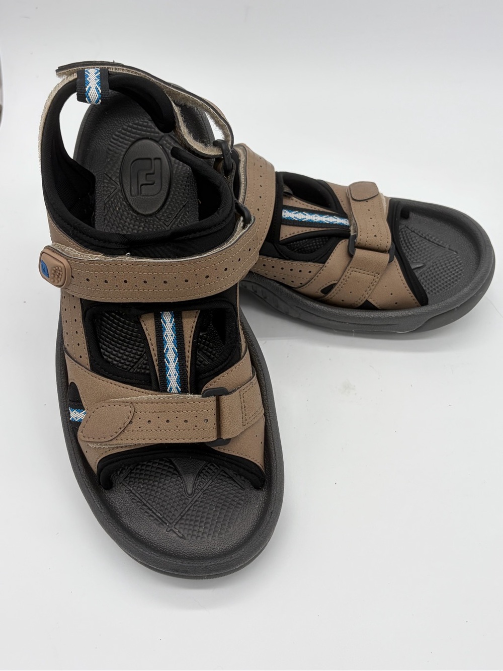 FootJoy Tan and Black Adjustable Golf Sandals